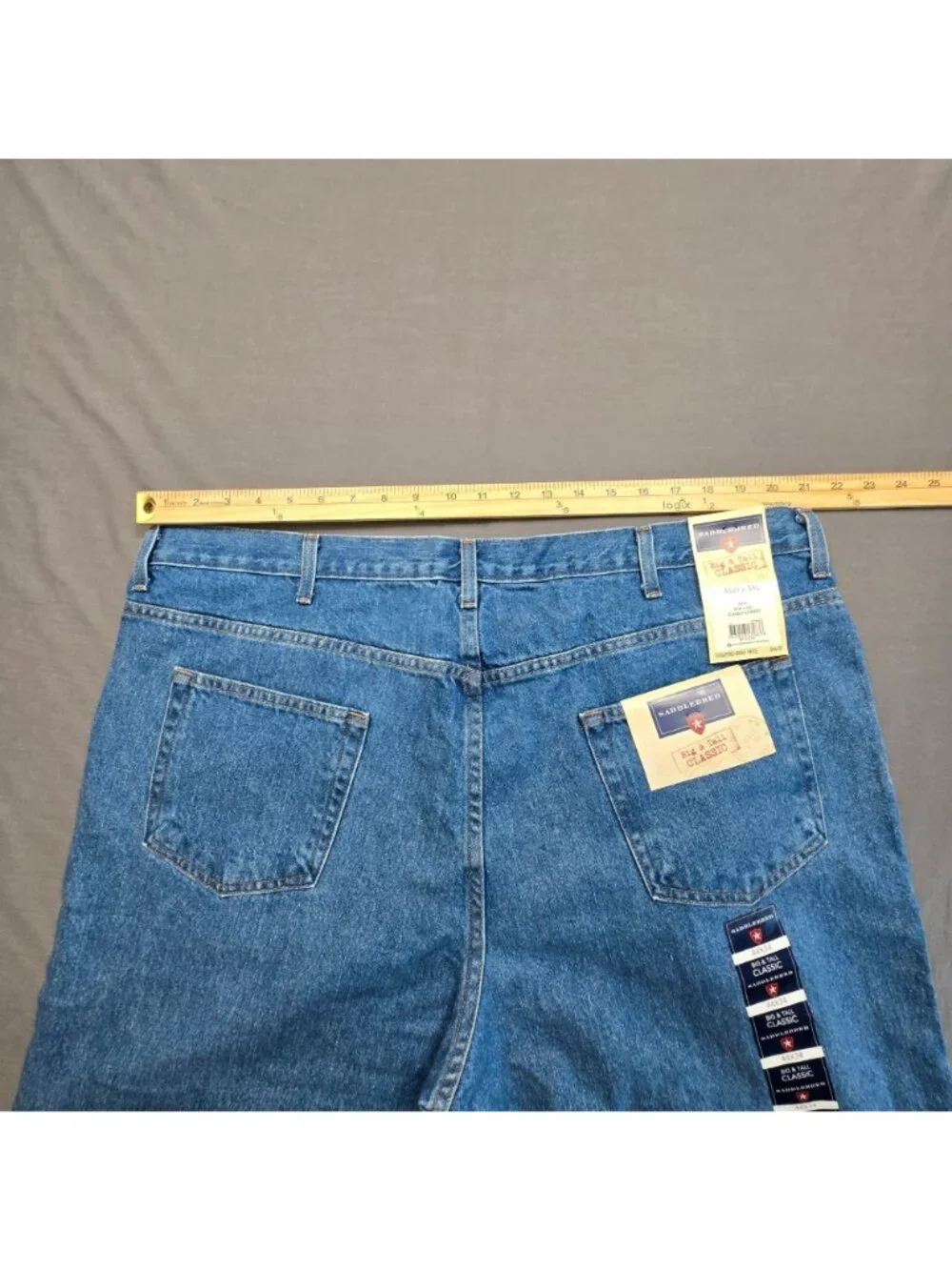 Saddlebred 44x34 Mens Big & Tall Classic Cowboy Blue Jeans Straight Leg Denim